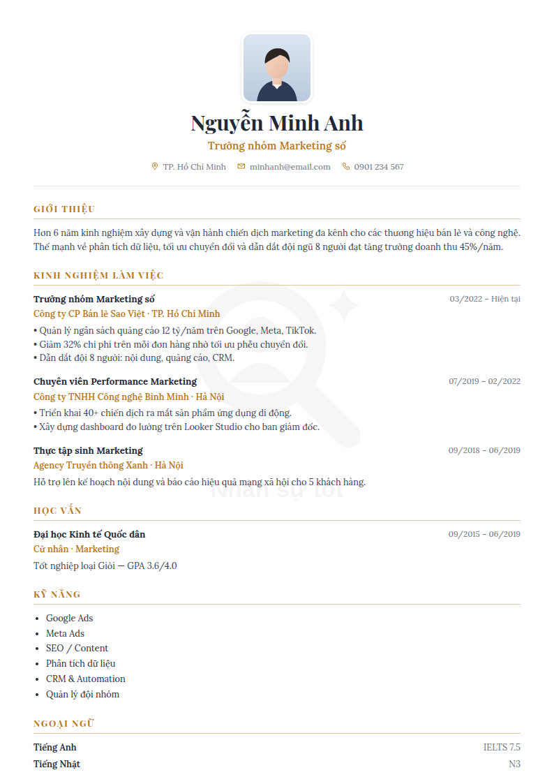 Mẫu CV Sang trọng